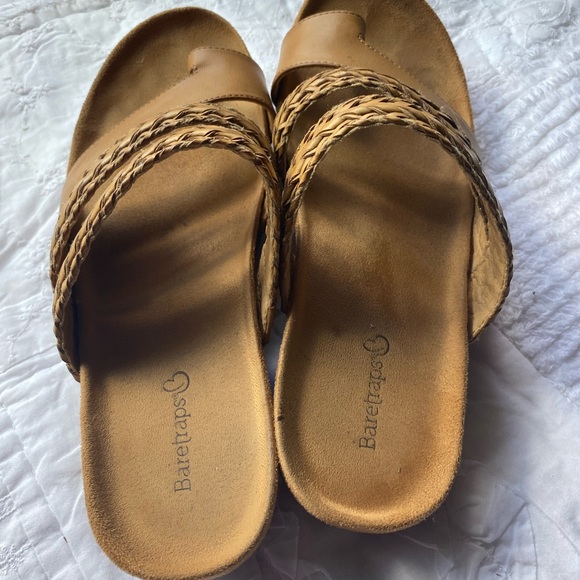 BARETRAPS COGNAC BRAIDED COMFY THONG SLIP ONS 8 1/2 M - Picture 2 of 8